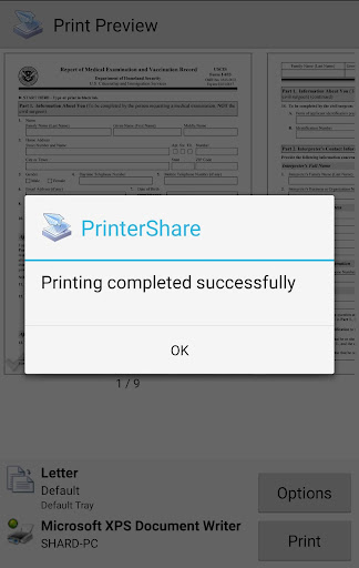 Impressão móvel PrinterShare