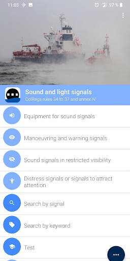 Android application COLREGs Sound & Signals screenshort