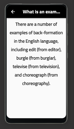 Android application backformation language screenshort