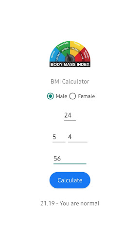 BMI Calculator Screen 2
