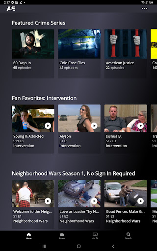 Screenshot of A&E: TV Shows That Matter