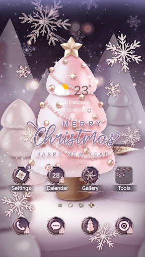 Android application Snowy Pink Winter - Wallpaper screenshort