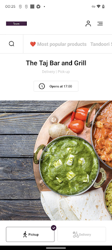 Android application The Taj Bar and Grill screenshort