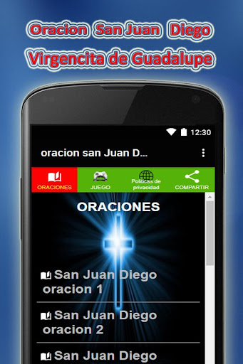 Android application oracion a san Juan Diego screenshort