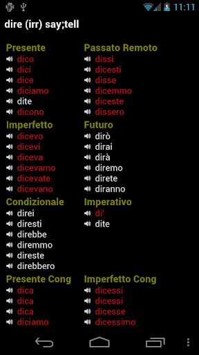 Italian Verbs Screen 2