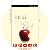Theme for galaxy j2 ace with red apple screensaver icon