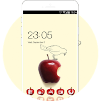 Theme for galaxy j2 ace with red apple screensaver