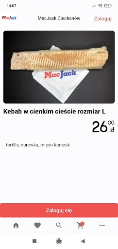 Android application MacJack Ciechanów screenshort