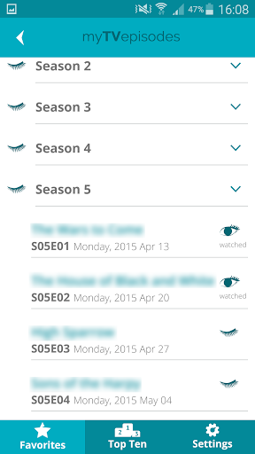 My TV Episodes Screen 3