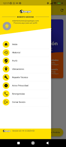 Android application Hermogas Cliente screenshort