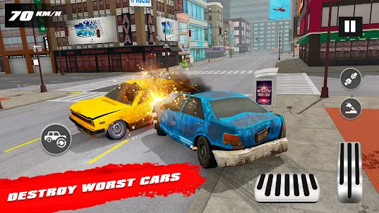 交通事故模拟游戏：赛车游戏惊人的汽车拆卸游戏