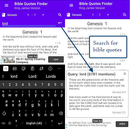 Bible Narrator Quotes Finder Screen 3