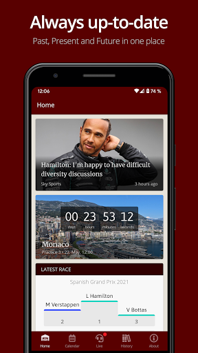 Android application PitlaneOne screenshort