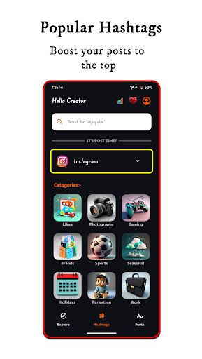 Android application Hashtag Generator Advanced screenshort