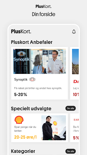 Android application PlusKort app’en screenshort