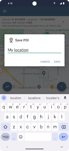 Android application Location master screenshort