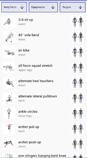 Android application Exercise Booker screenshort