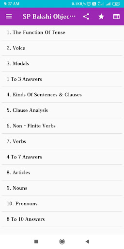 Android application SP Bakshi Objective English screenshort