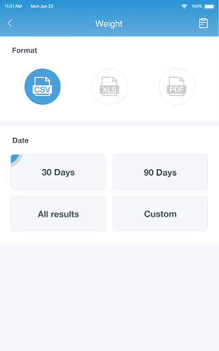 Screenshot of iHealth MyVitals