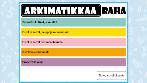 Android application Arkimatikkaa Raha screenshort