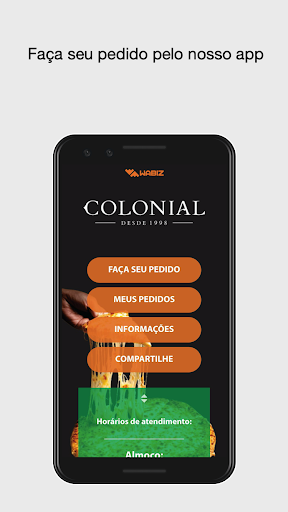 Android application Pizzaria Colonial screenshort