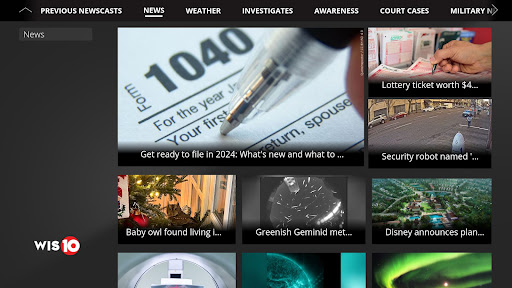 Screenshot of WIS News 10