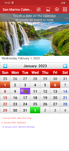 Android application San Marino Calendar 2023 screenshort