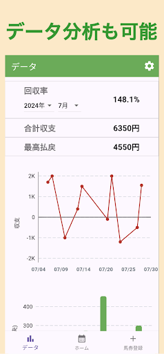 カンタン馬券収支管理 Screen 3
