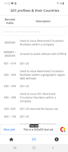 Android application MadeIn Country Barcode Info screenshort