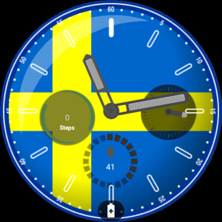 Sweden Flag Watchface Screen 3