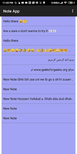 Android application Noter screenshort