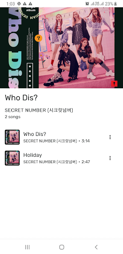 Secret Number play - song and lyric offline