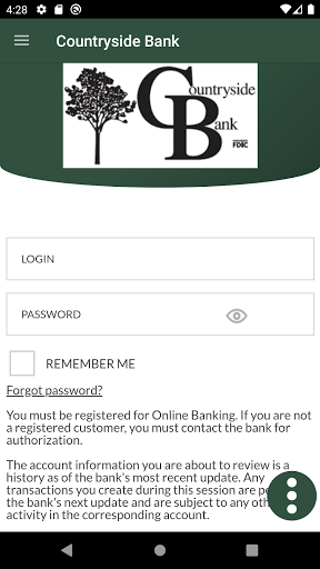 Android application Countryside Bank screenshort