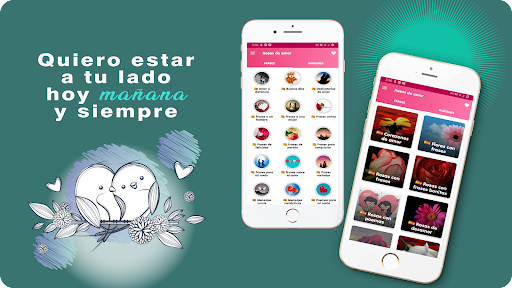 Android application love roses with phrases screenshort
