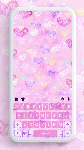 Android application Doodle Hearts SMS Keyboard Bac screenshort