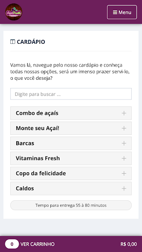 Açaí Fresh Delivery Screen 2