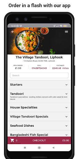Android application The Village Tandoori, Liphook screenshort