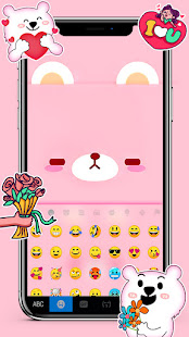 ピンクのかわいいクマのキーボードの背景 Iphone Android ゲーム どっち Tibigame Net