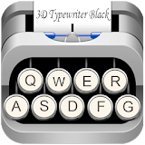 3D Typewriter Black & White icon