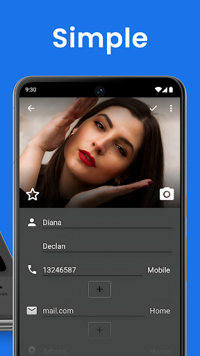 Screenshot of Contacts app for Android