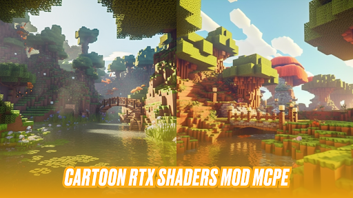 Android application Cartoon RTX Shaders Mod MCPE screenshort