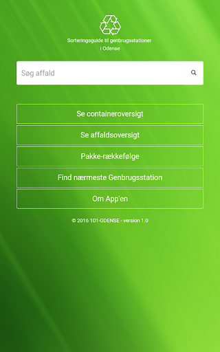 Android application AffaldsSortering screenshort