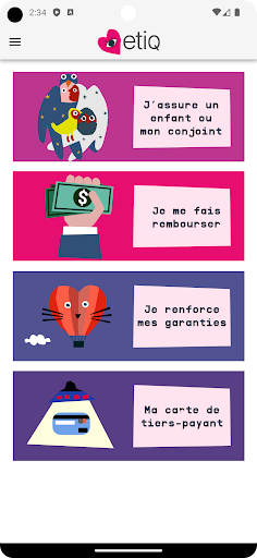 Android application ETIQ Mutuelle Santé screenshort