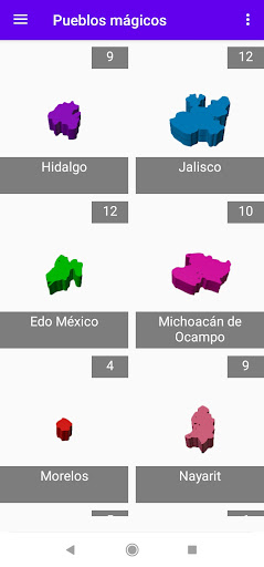 Android application Pueblos Mágicos screenshort