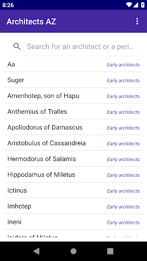 Android application Architects AZ screenshort