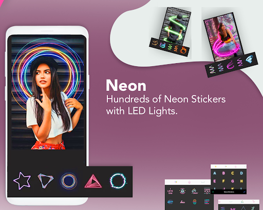 Neon Light Effect Photo Editor Photo Collage Maker
