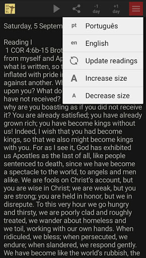 the Daily Gospel Screen 3