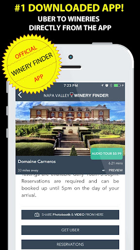 Napa Valley Winery Finder Screen 3