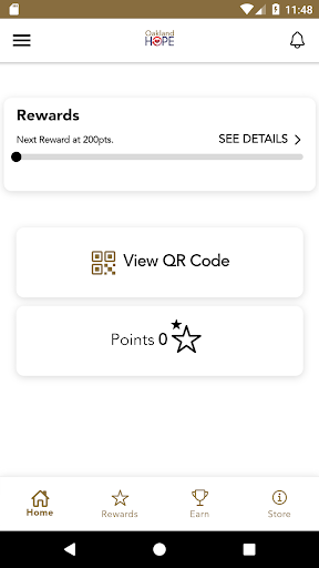 Android application Oakland Hope Rewards screenshort