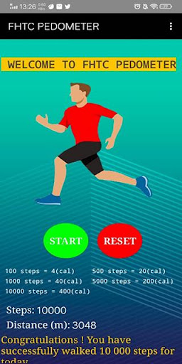 FHTC PEDOMETER Screen 3